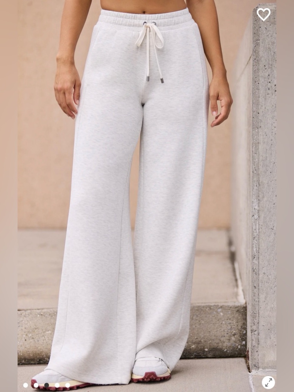 Altar'd State Wide-Leg Joggers in Off-White - Picture 2 of 6